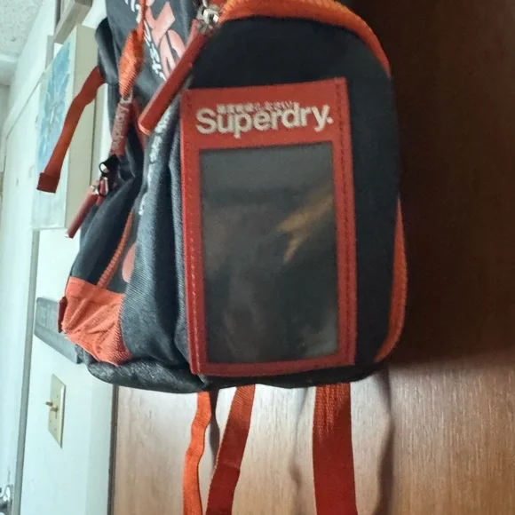 Superdry Men's Gray and Orange Backpack